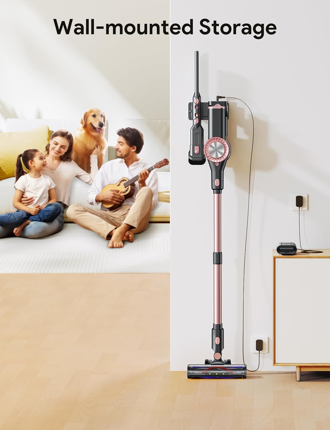 FUFACAL Cordless Vacuum Cleaner, 23KPA Stick Vacuum with 42Mins 2200mah Detachable Battery, 6 in 1 LED Display Lightweight Cordless Stick Vacuum Cleaner, Vacuum Cleaner for Home Hard Floor Car Carpet