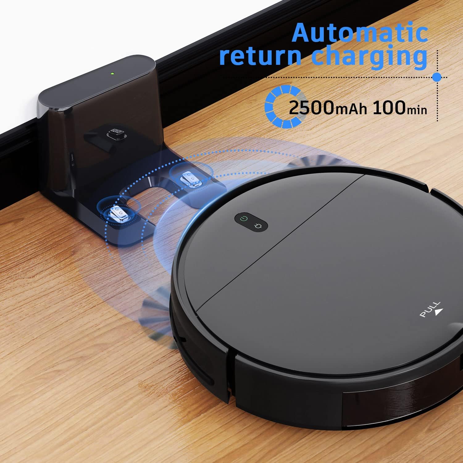 MAMNV Robot Vacuum and Mop Combo, 2 in 1 Mopping Robot Vacuum with Watertank and Dustbin, Robotic Vacuum Cleaner with Schedule, WiFi/App, Self-Charging, Slim, Ideal for Hard Floor, Pet Hair, Carpet
