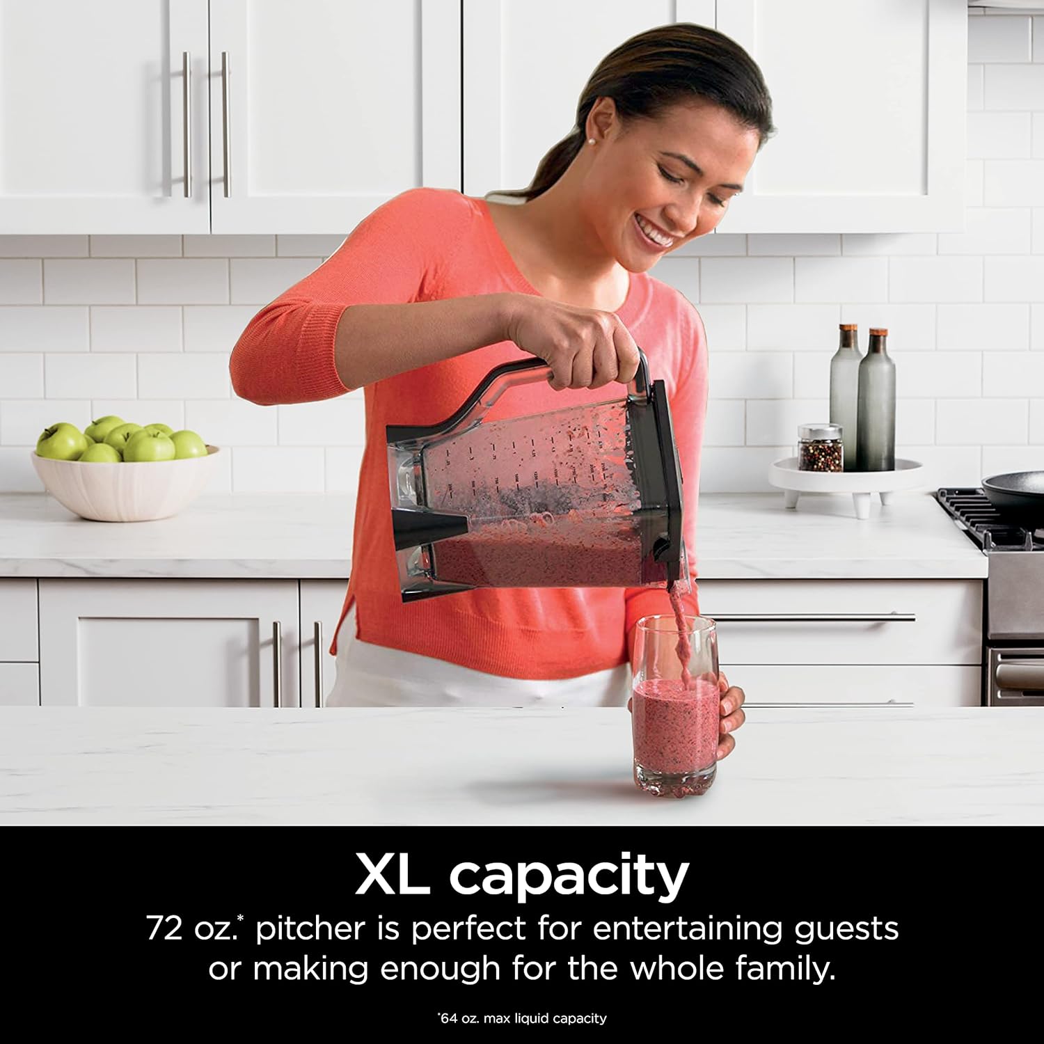 Ninja Professional Blender 1000W, Total Crushing Technology- Smoothies, Ice Crushing & Frozen Fruit, Full-Size Countertop Blender, 72-oz. Pitcher, Black & Grey, BL610