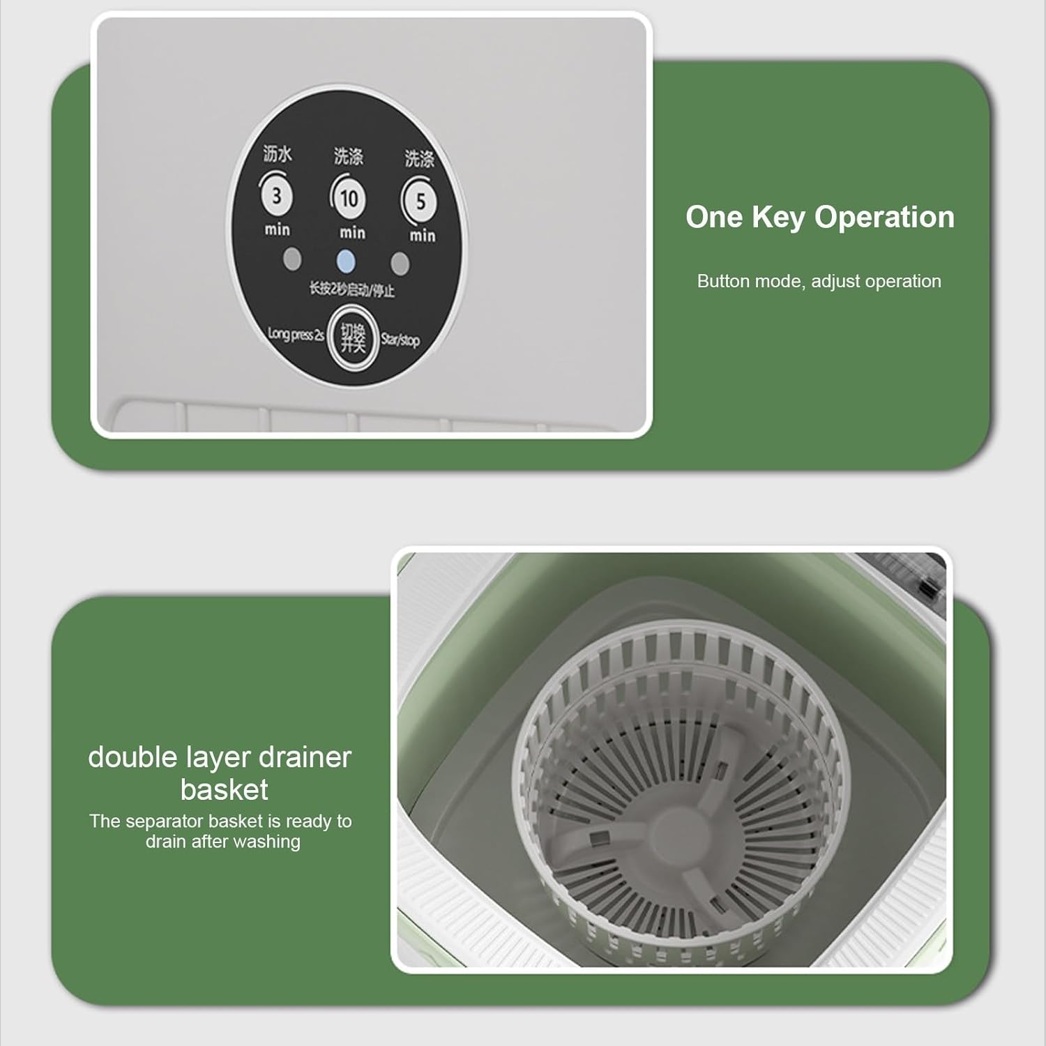 WHYATT Washing Machines,Portable Washing Machines,7.5L Large Capacity, Small Spaces, Lightweight and Easy to Carry