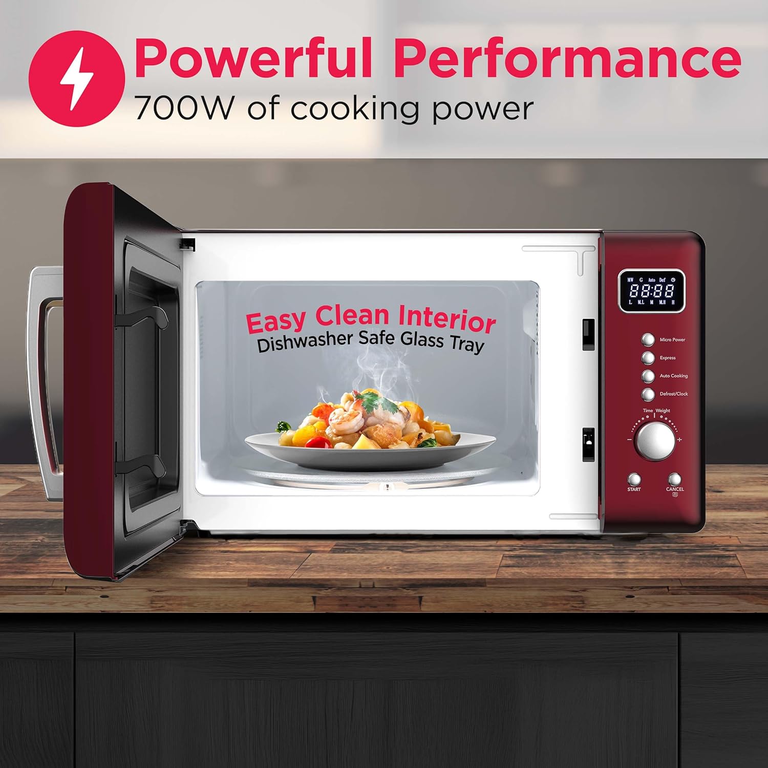 FRIGIDAIRE EMW788RETRO 0.7 cu. ft. Retro Microwave, Red-Silver