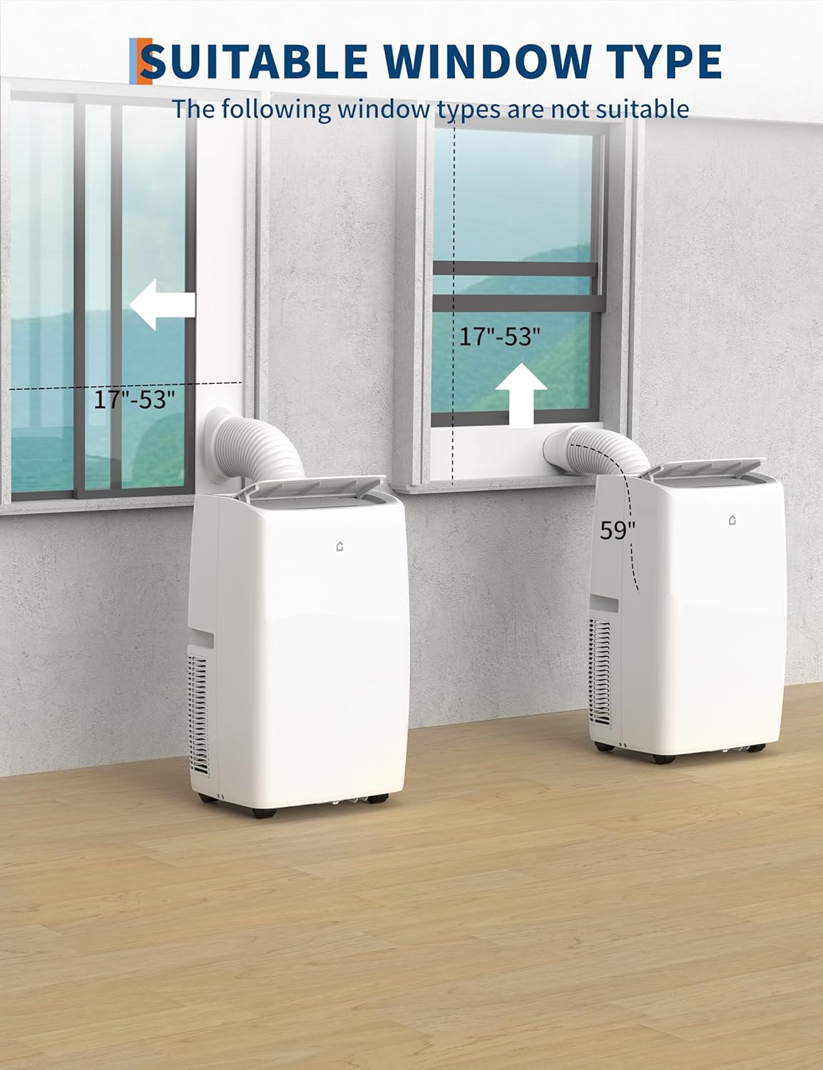 14000Btu Portable Air Conditioner with Cooling/Dehumidify/Fan Mode Cools up to 750 Sq.Ft, 3 in-1 Quiet Portable AC Unit 3 Speed, Auto Swing, 24H Timer for Large Room