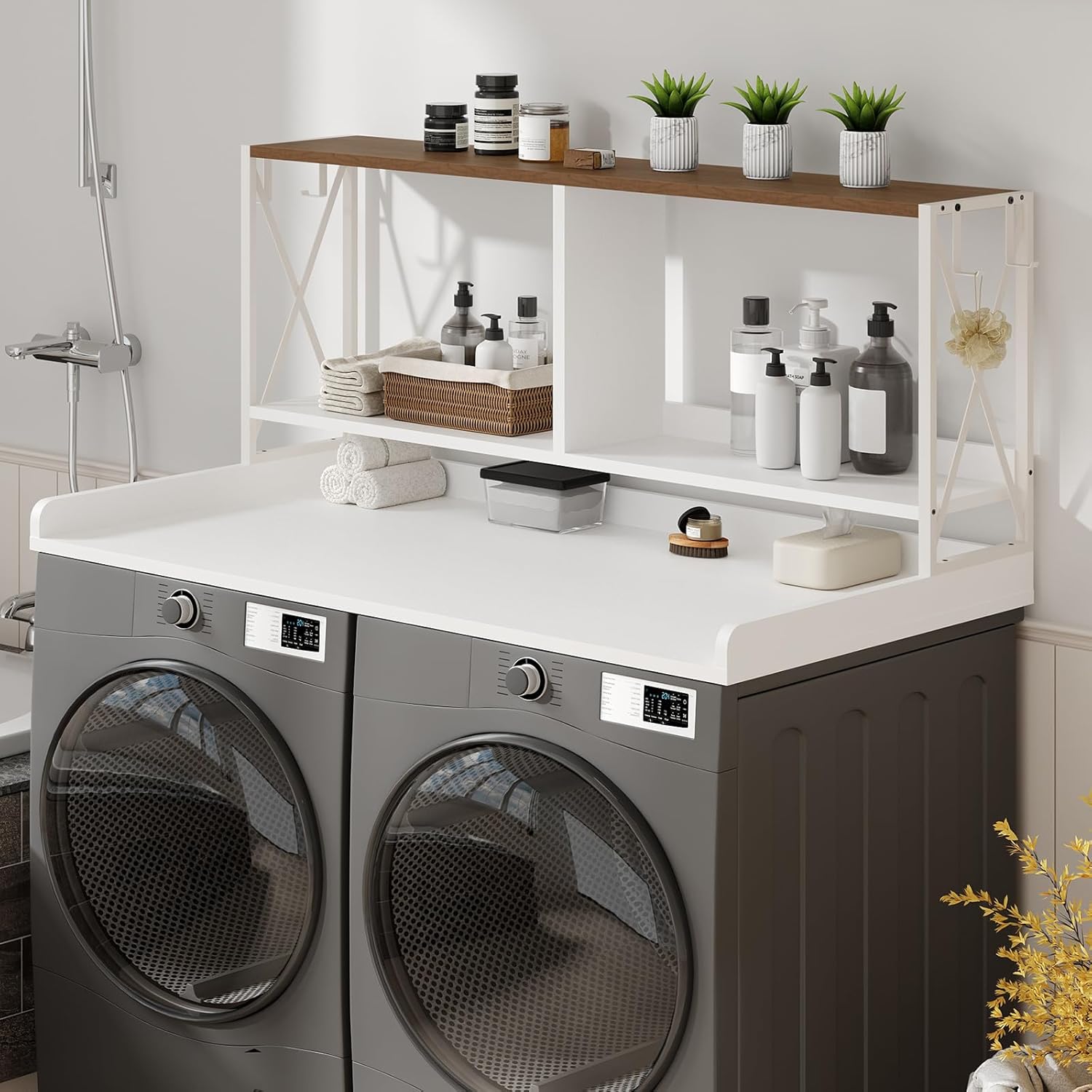 HOOBRO 3-Tier Washer Dryer Countertop with Shelf, 54