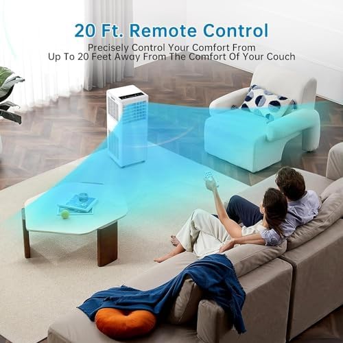 Portable Air Conditioner, 3-in-1 Air Conditioners Function, Cool, Fan, Dry, Auto, Sleep Modes, Fast Cooling, LED Display, Cools Room up to 350 sq. ft, Exhaust Hose & Window Kit, 115V