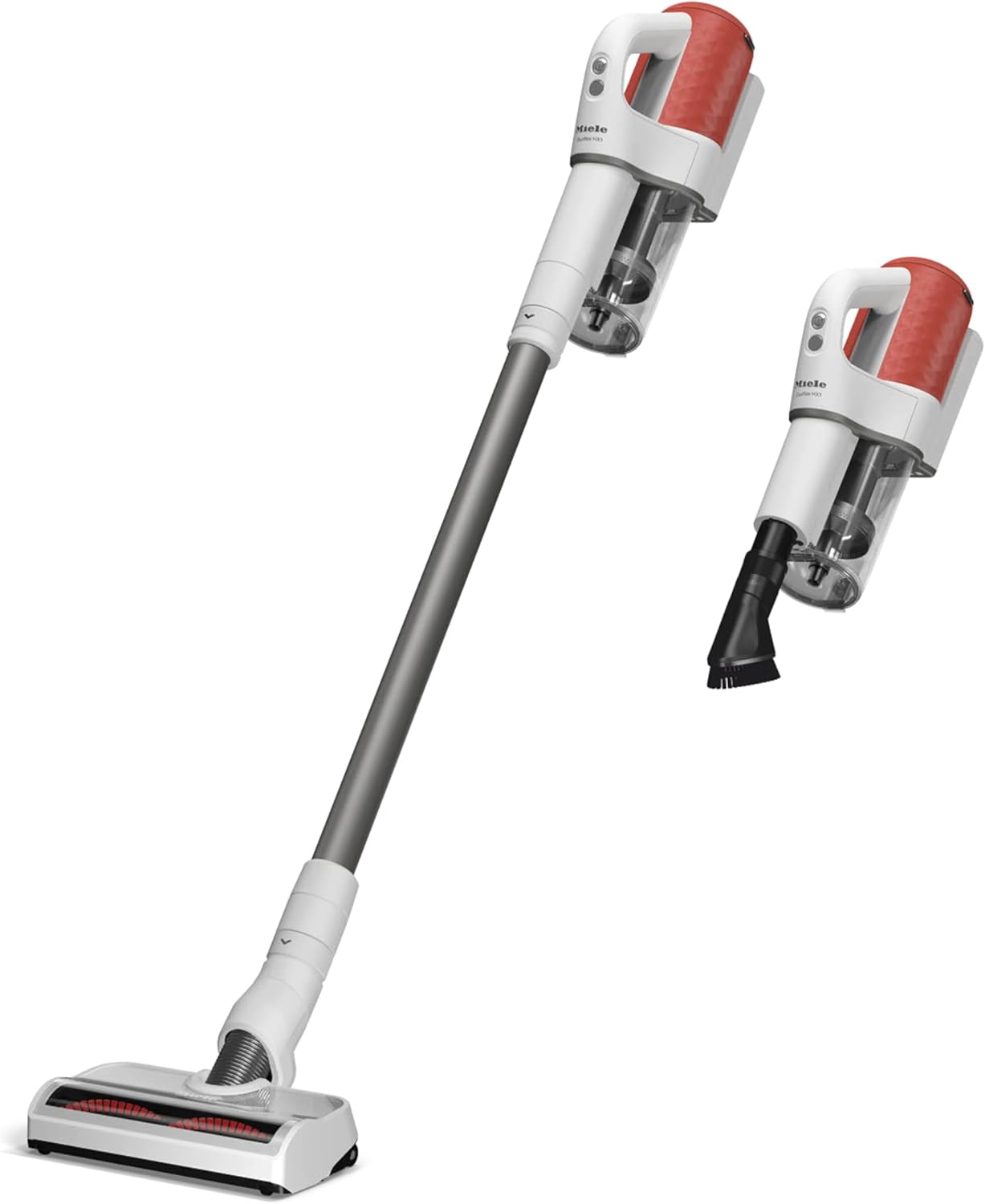 Miele Duoflex HX1 Vacuum Cleaner, Cordless and Bagless Multi-Use Flexible Stick Vacuum with Attachable MultiFloor Brush, in Brilliant White/Space Grey/Terra Red - 5 Year Warranty