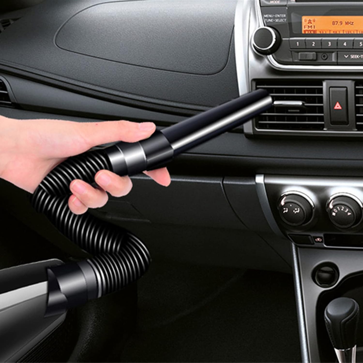 Portable Car Vacuum Cleaner High Power 8000PA Suction, 16Ft Corded Handheld Vacuum with Multi-Nozzles for Wet, Dry, Pet Hair,Black