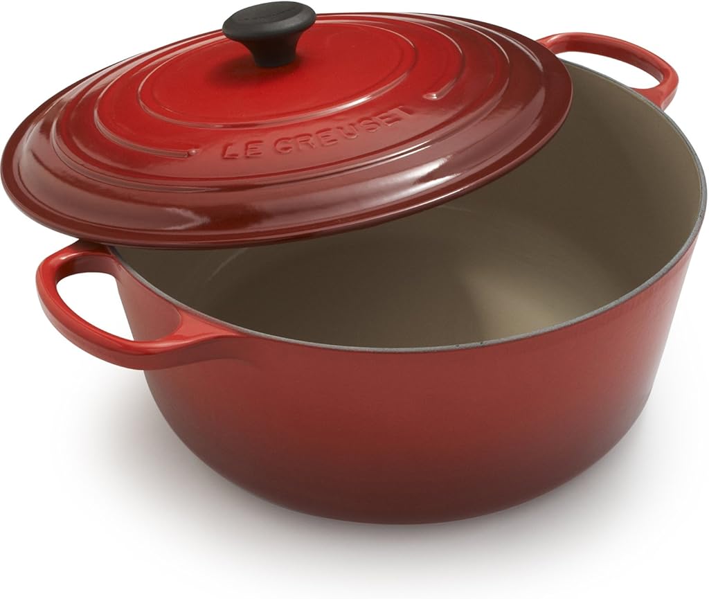 Le Creuset Enameled Cast Iron Signature Round Dutch Oven, 13.25 qt., Cerise