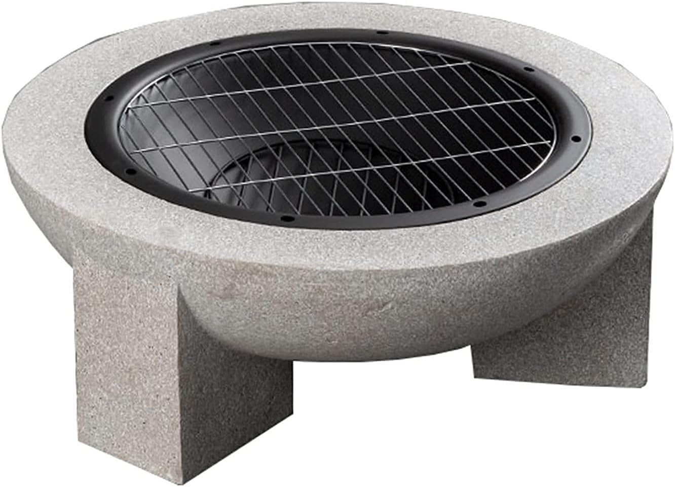 Garden Fire Pit, Magnesium Oxide Base, Oor Circular Firepit Semi-Circular Charcoal and Wood Grill, Used in Outdoor Terrace Garden Backyard, Diameter 75CM