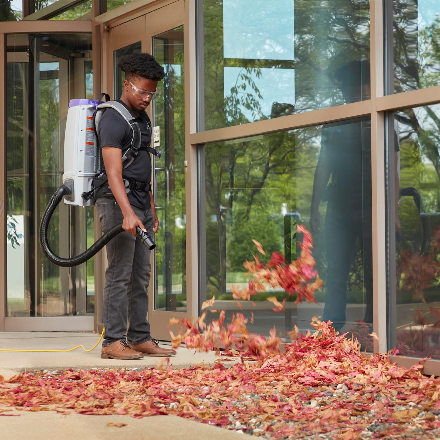 ProTeam GoFit 10 Commercial Backpack Vacuum with 107676 Blower Doors, 1.5 Inch Blower Tool and Hard Surface Tool w/Nylon & Horse Hair Blend Brush Tool Kit, Corded, 107800 + 107676, MegaVac Replacement