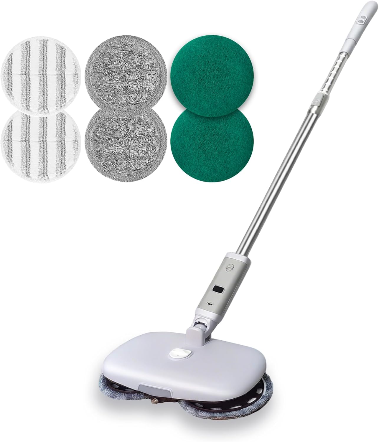 GOBOT Cordless Electric Spray Mop with High-Speed Motor, Enhanced Cleaning Power, Durable Material, LED Headlight, 300 mL Tank, Dual-Spinning Pads for Hardwood, Tile & Laminate