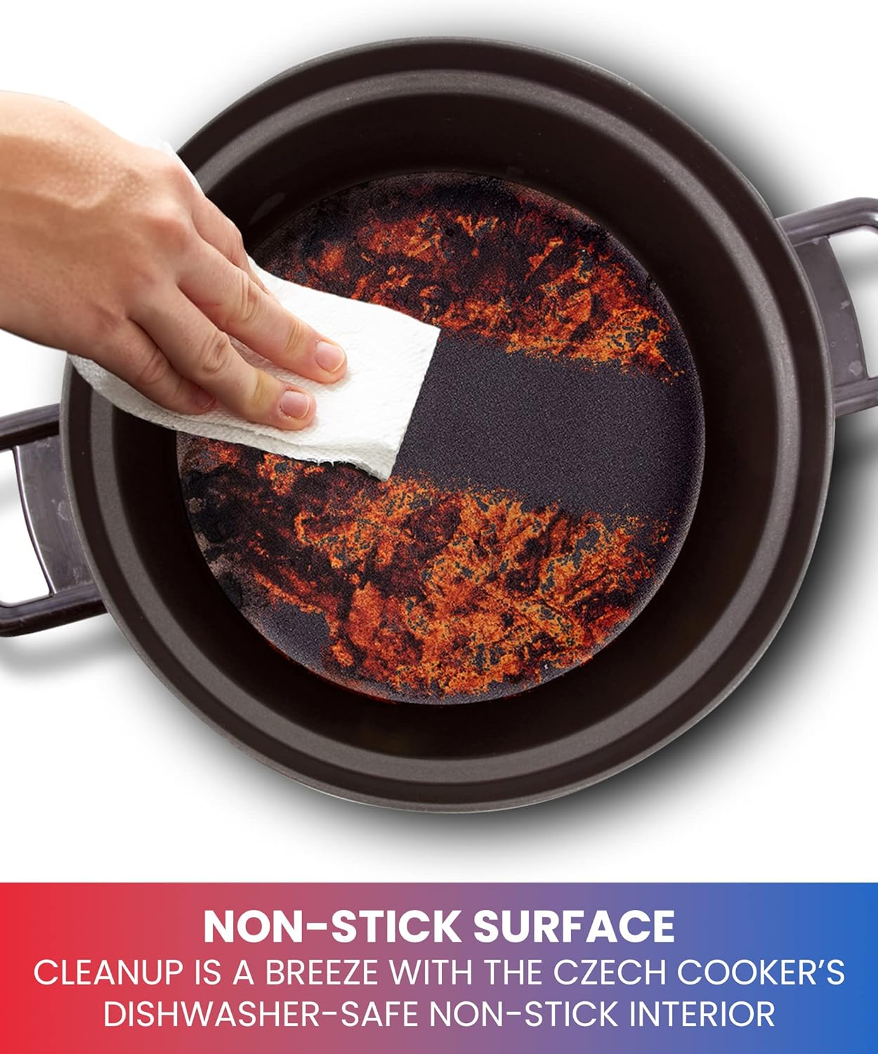 Total Chef Czech Cooker The Ultimate Electric Oven with Adjustable Thermostat Versatile Cooking Options Efficient Heating Non-Stick Pot Portable Design and Heat-Safe Stands