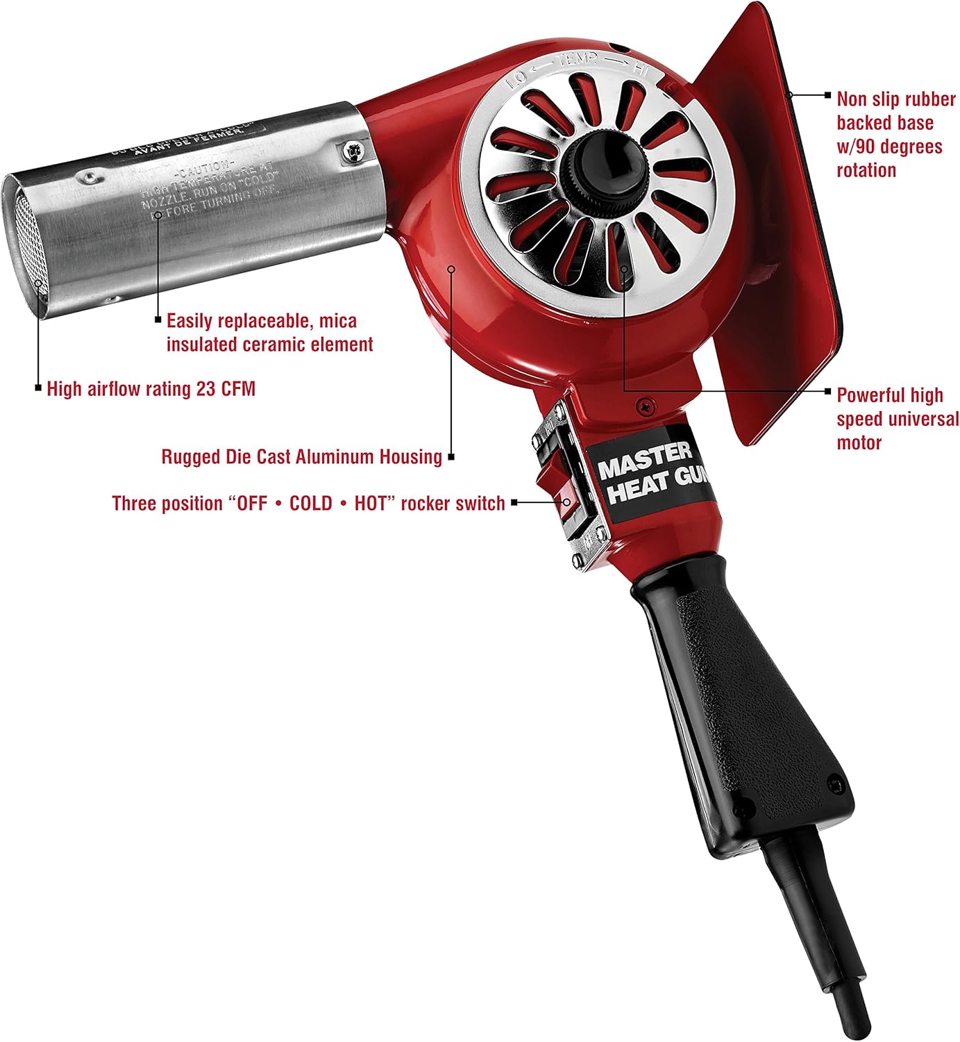 Master Appliance - HG-302A-A1 Master-Mite Series Heat Shrink System, Red, 300-500 Degree F, 220V