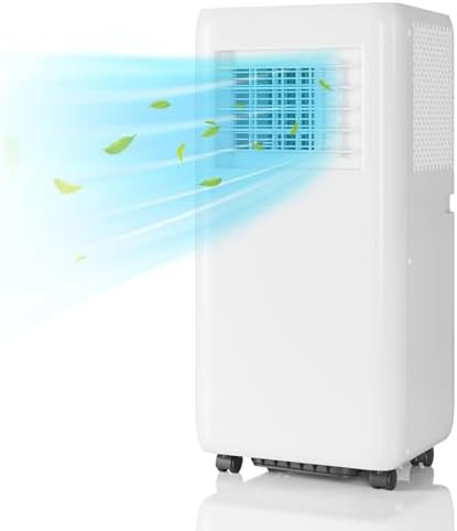 10,000 BTUs Portable Air Conditioner, Portable AC Unit Cool Up to 450 Sq.Ft., 3 in-1 Dehumidifier, Fan, Cool, Air Conditioner with Remote Control, LED Display, Window Kit, Sleep Mode, White