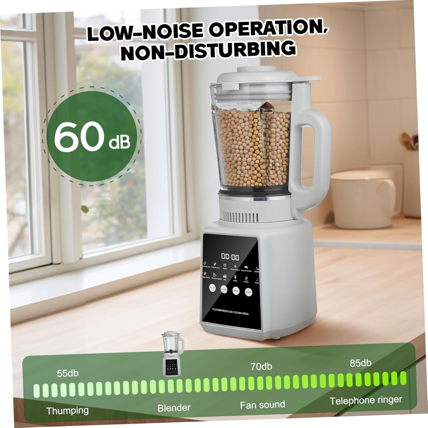 Cabilock 1.75L High Speed Smoothie Blender Multifunctional Juicer Machine with US Plug Electric Food Processor for Shakes and Ice Drinks Countertop Blender for Kitchen