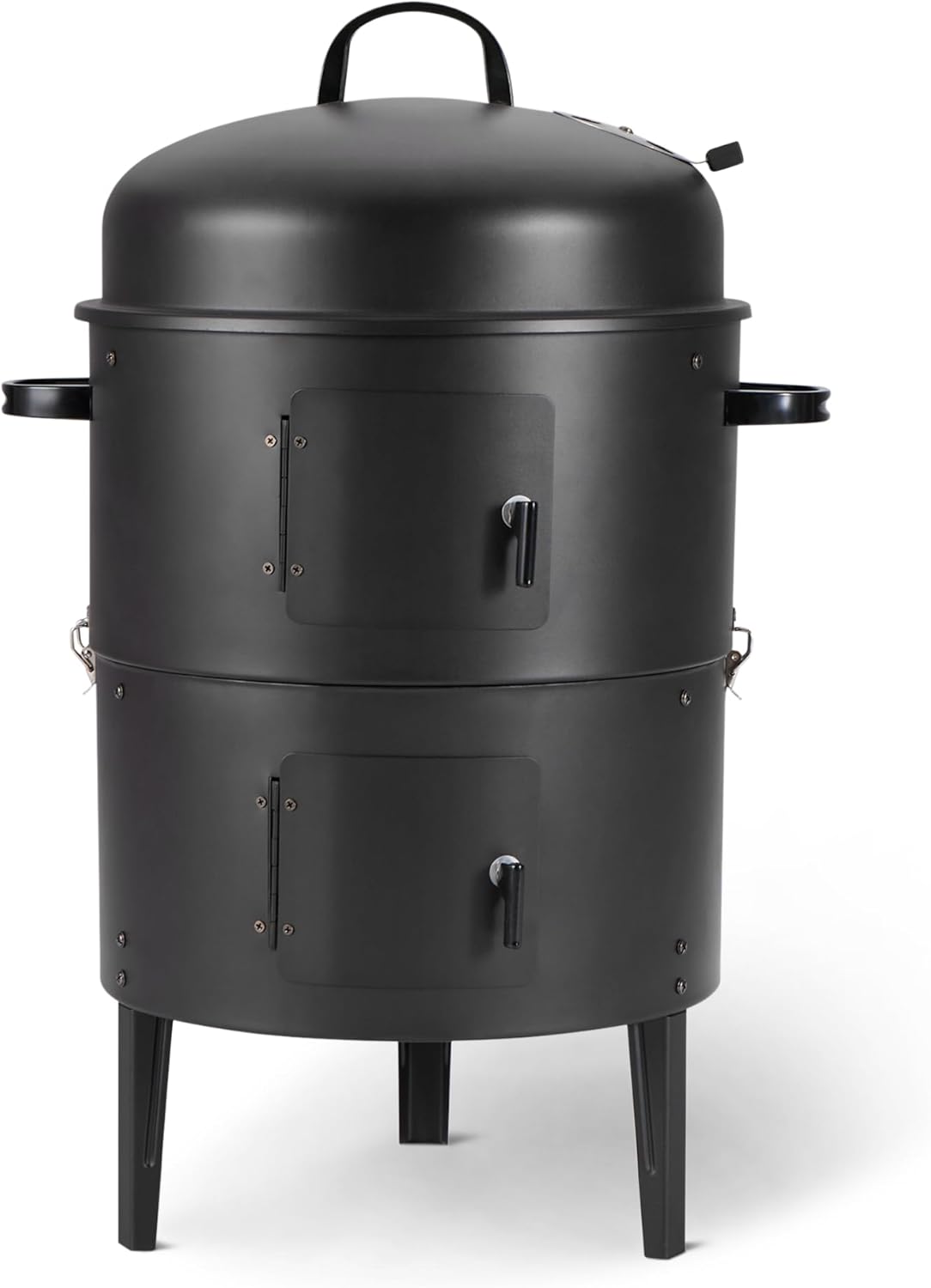 Amazon Basics 16 inch Vertical Charcoal Outdoor Smoker, BBQ Grill, Adjustable Air Supply Control, 1-Pack, Black
