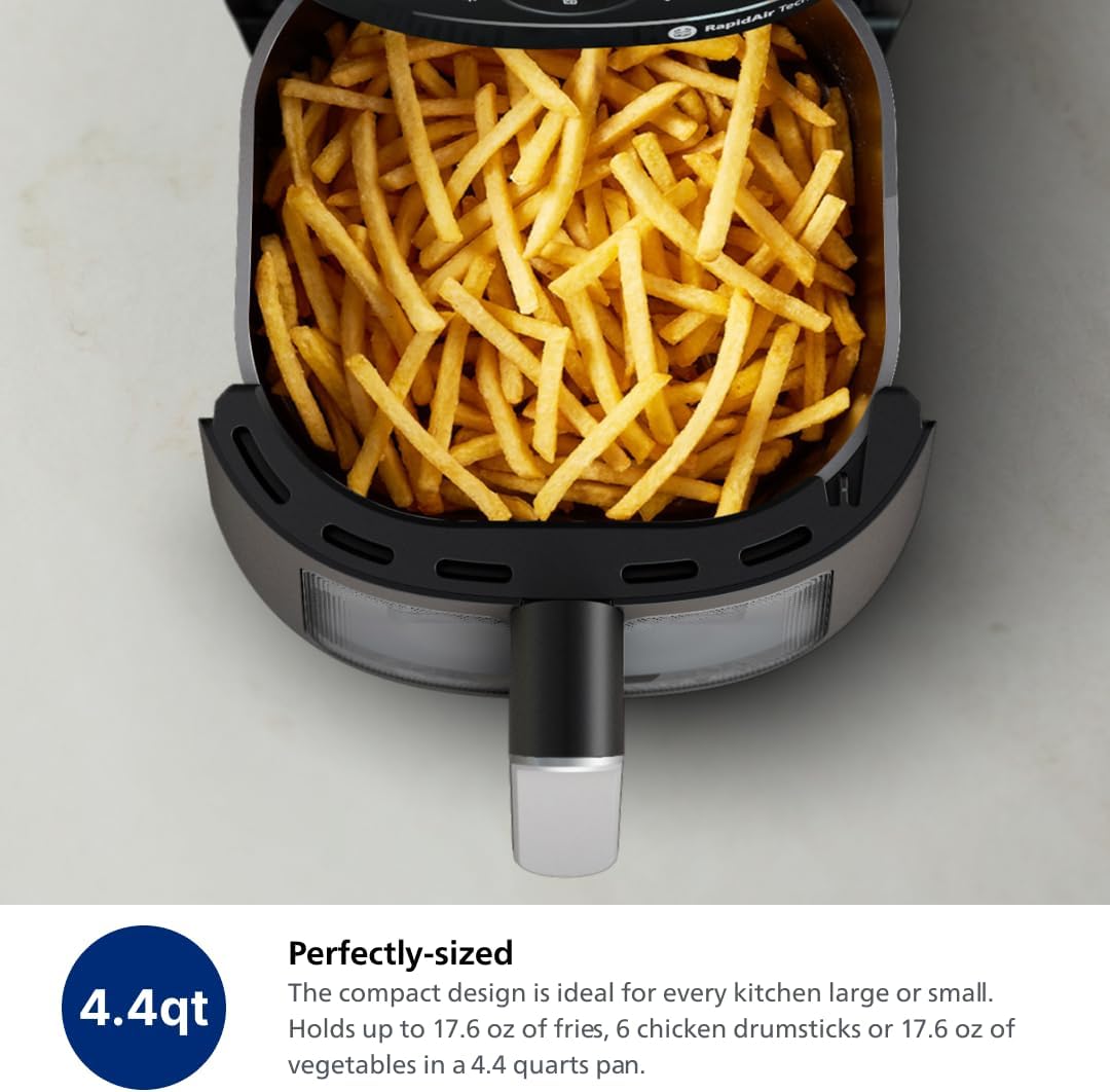 Philips 2000 Series Airfryer - RapidAir Technology, 13-in-1 Ways to Cook, 4.4QT Capacity, Healthier Meals Up to 90% Less Fat, Easy to Clean, Dishwasher Safe, Touchscreen Control, HomeID App (NA221/00)