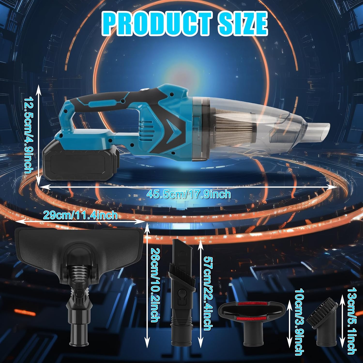 20V 11kPa Cordless Handheld Vacuum, Electric Vacuum Cleaner Compatible with Battery, Powerful Suction for Home Car Office Cleaning (with 2 Batteries)