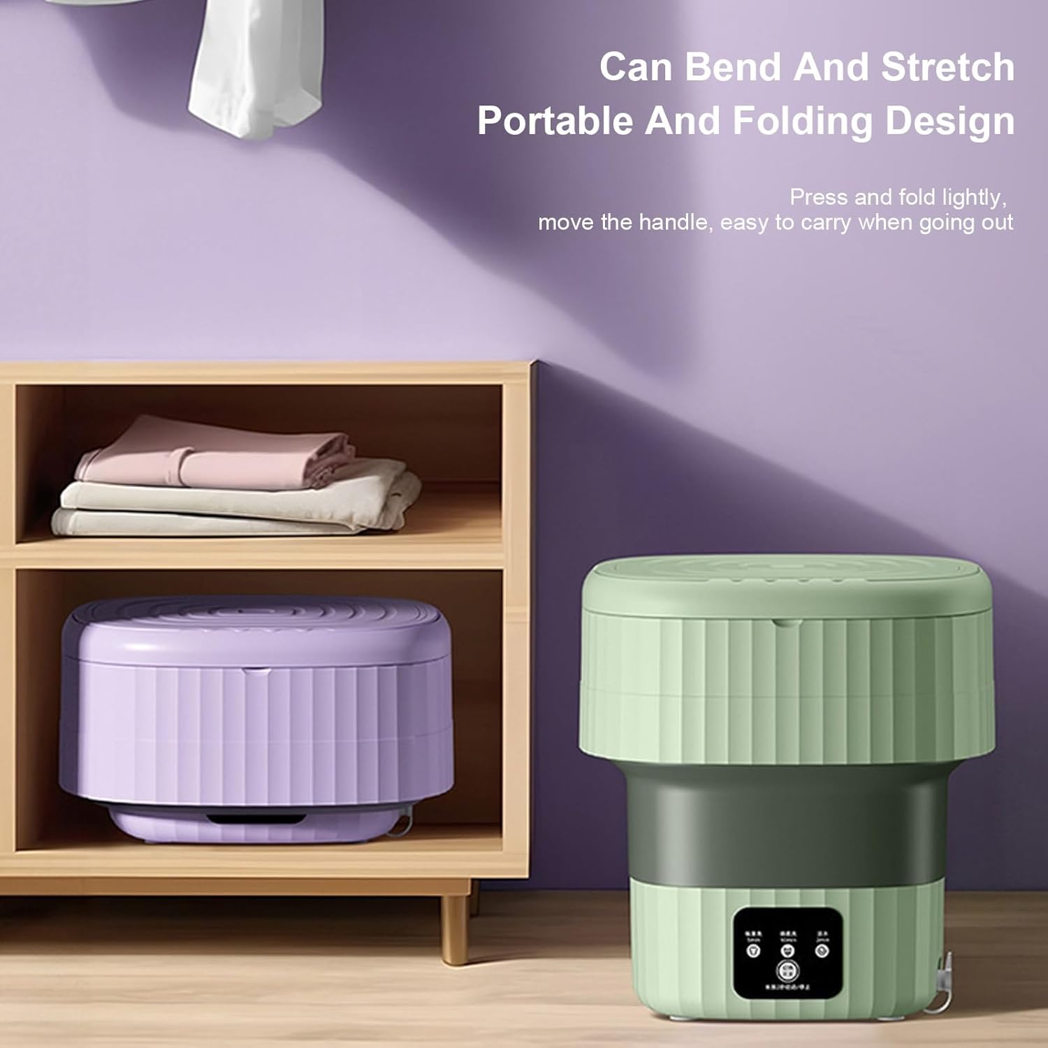 WHYATT Portable Washing Machine，9L Capacity ，3 Modes Cleaning for Baby Clothes, or Small Items, for Camping, Travel