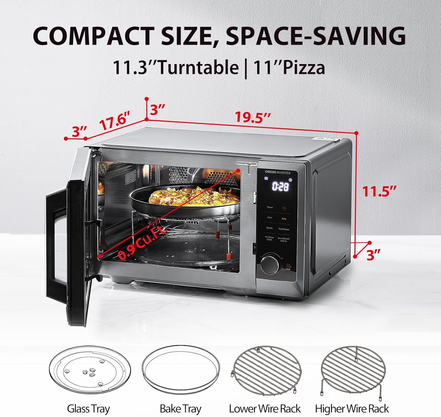 TOSHIBA Inverter Countertop Microwave Oven Air Fryer Combo MASTER Series, Broil, Convection, Speedy Combi, Even Defrost 11.3'' Turntable Sound On/Off, 27 Auto Menu&47 Recipes