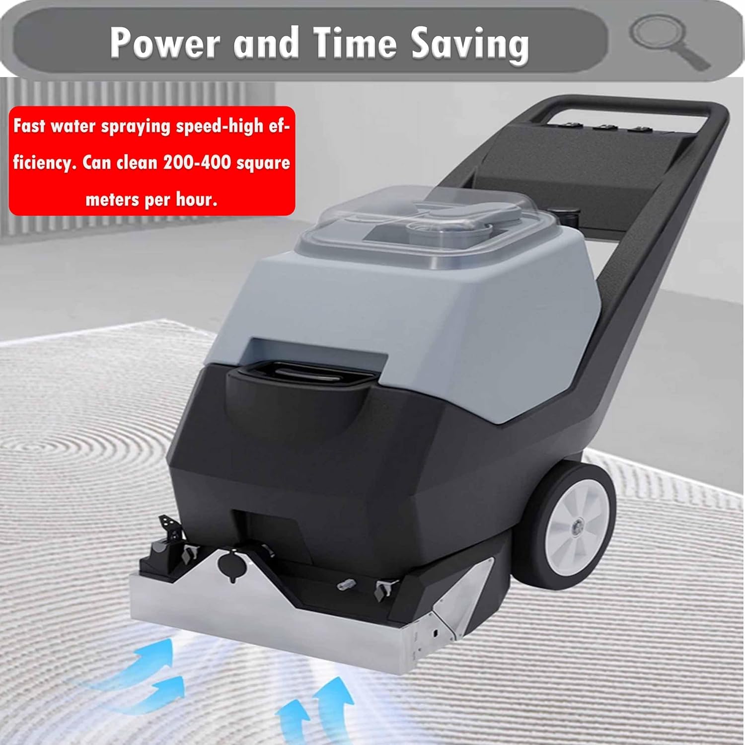 INTSUPERMAI Commercial Carpet Cleaning Machine Carpet Extractor Cleaner 3-in-1 Dry/Wet Cleaner Sofa Curtain Floor Cleaning Machine 70L Tank 110V