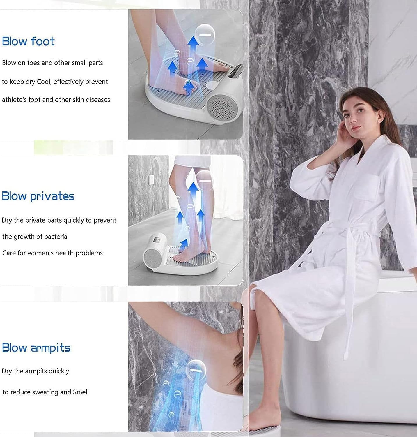 Bathroom Full Body Dryer, Body Dryer Negative Ion Full Body Dryer with 2 Gears Adjustment, Quick Air Drying, Heating and Cooling, Gravitys Sensing,Upgradedversion(Withscale