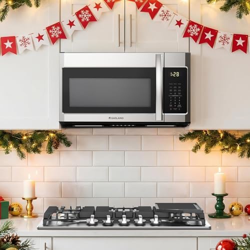GASLAND 30 Inch Over the Range Microwave Oven, 1.9 Cu.ft. Above Stove Microwave, 11 Power Levels, One Touch Cooking, 400 CFM,1000W, LED, Turntable, Sensor Cook, Over Stove Microwave, Stainless Steel