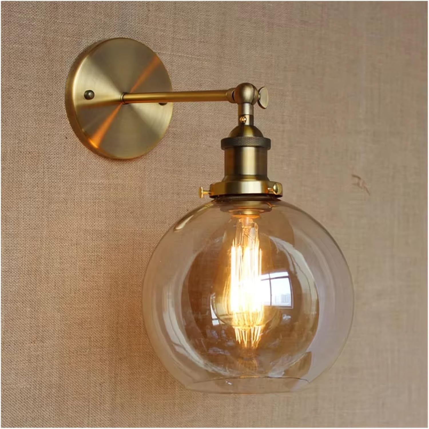 American Vintage Wall Lamps Glass Ball Retro Loft Sconces Bedroom Living Room Hallway Light Fixtures,Household