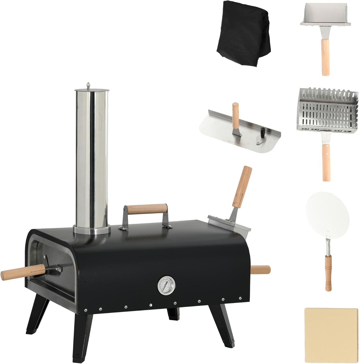 Outsunny Outdoor Pizza Oven with 12