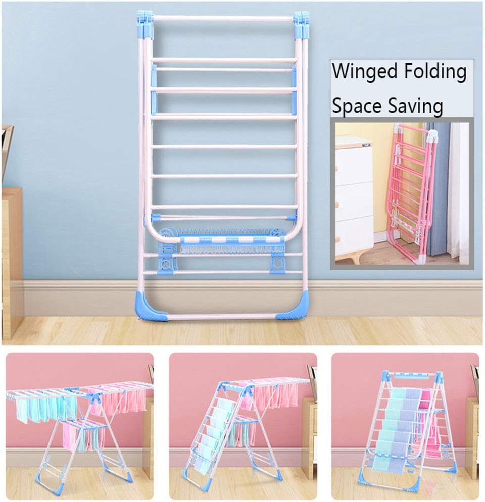 Laundry Rack, Airer-T-Model Foldable Clothes Airer, Clothes Airer Maximum Loading Capacity 50 Kg