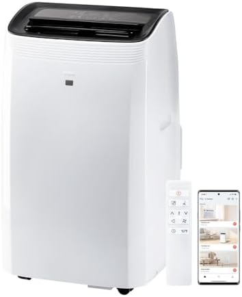 TCL H8P36W 8,000 SACC BTU Smart Portable Air Conditioner, Fan & Dehumidifier, 350 Sq. Ft, Remote Control, Compatible with Alexa/Google Assistant, Install Kit Included, White
