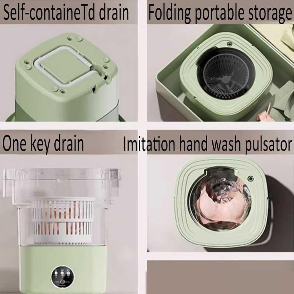 Portable Washing Machine, Mini Washing Machine Foldable, 15l Large Capacity Small Washing Machine for Apartments, Dormitories, Camping, Rv Travel(Pink)