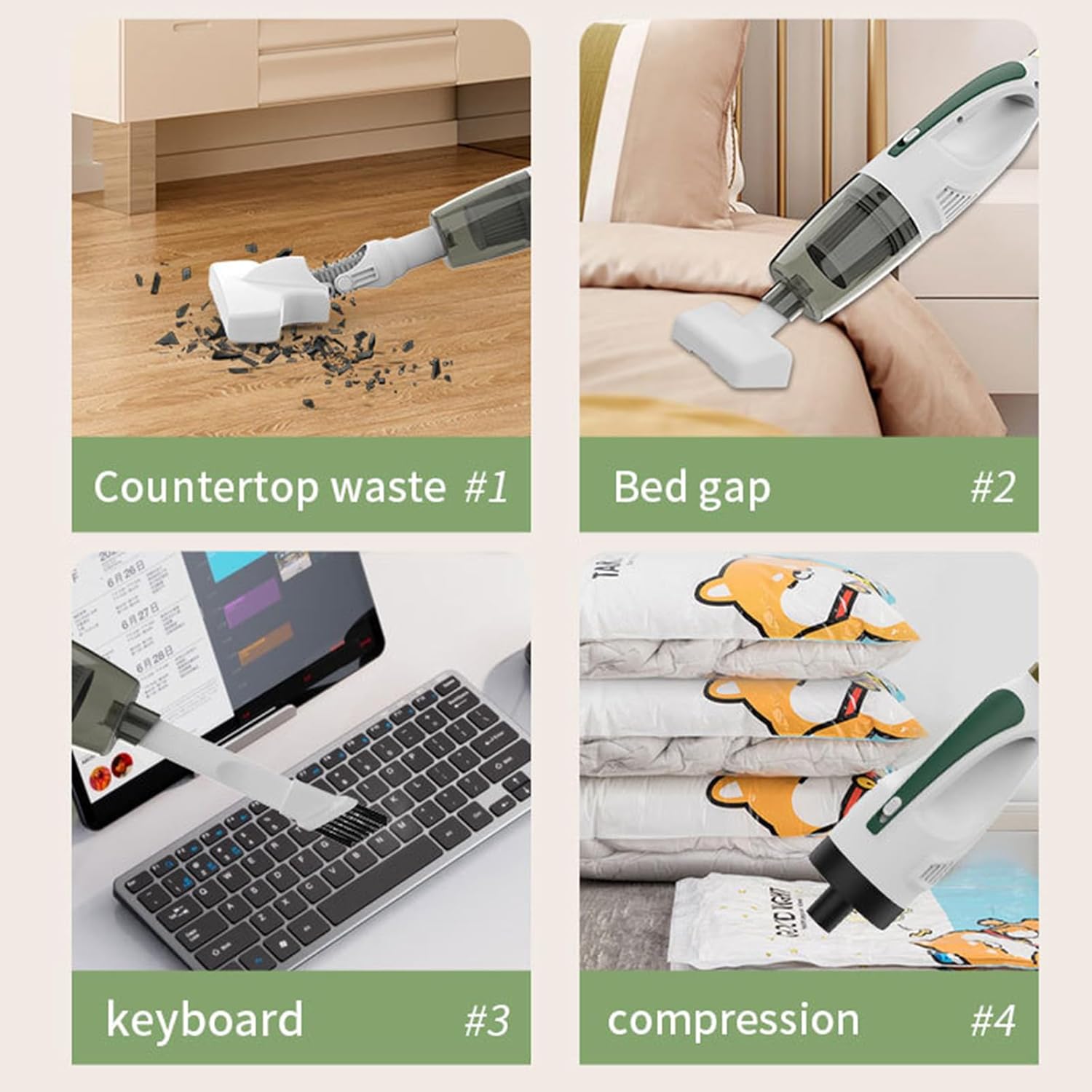 Quiet Handheld Vacuum USB Rechargeable Portable Texture for Car Office Use Portable