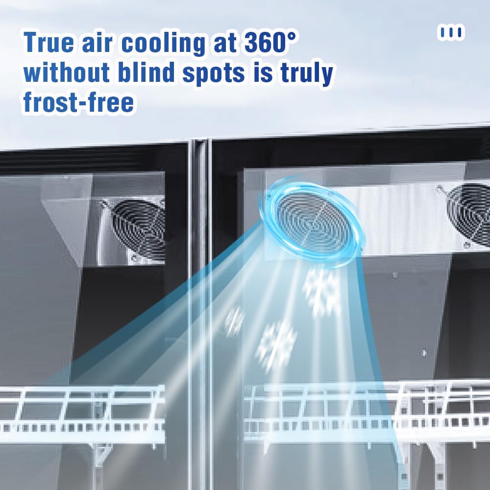 Drink Fridge Beverage Befrigerator,With Four Glass Doors Stainless Steel Commercial Back Bar Fridge With LED Lighting,Counter Height Bar Beverage Cooler for Beer,Soda Drinks,Wine