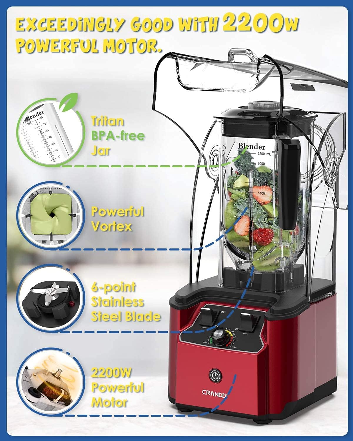 Commercial Quiet Blender K90 with Spare Cup