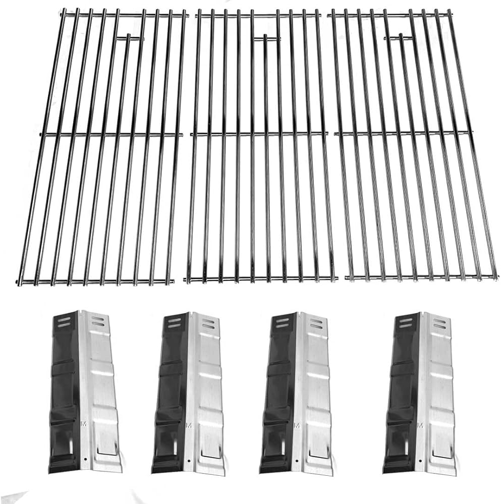 Grill Parts Zone Replacement Kit for 85-3028-6 Even Heat, 85-3029-4 Even Heat, 85-3074-4, 85-3075-2, 85-3076-0 Gas Models Includes 4 Heat Plates and 3 Stainless Cooking Grates