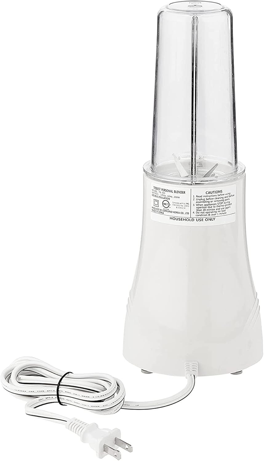 Tribest PB-350XL-A Personal Blender for Shakes and Smoothies with Portable Blender Cups, White, 5 x 5 x 16.25 inches