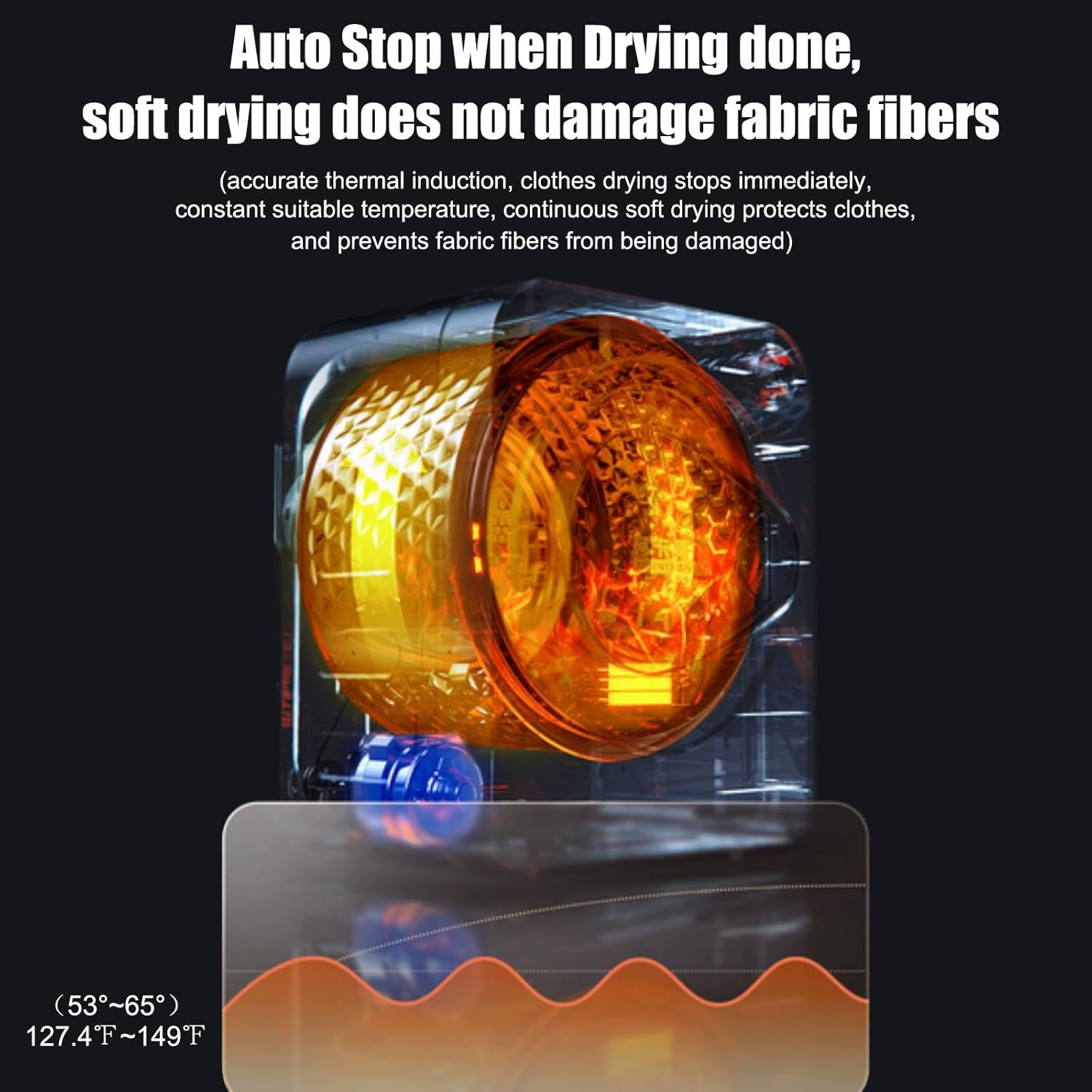 Compact Clothes Dryer, Household Dryer 13.2Ibs Tumble Dryers with Stainless Steel Tub and LED Display, Variety Drying Mode Portable Laundry Dryers for Apartments Home Dorm, Easy to Use (White)