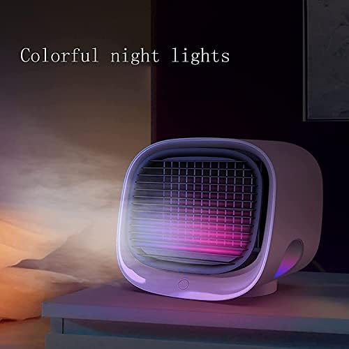 Portable Air Conditioner Fan, 3 Wind Speeds USB Air Cooler, Personal Air Cooler Fan for Home, Room, Desk and Camping (Color : Pink)