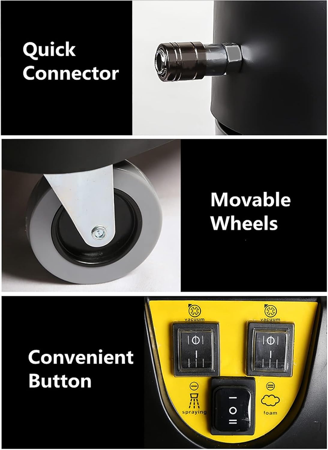 Carpet Cleaner Machine,Portable Stainless Steel Commercial Carpets Deep Cleaning Extractor,for Sofas, Curtains