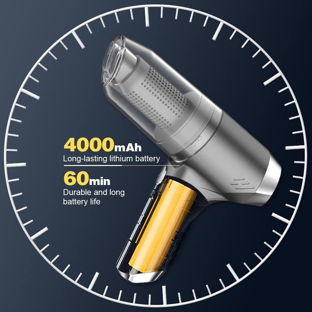 1pcWireless Handheld, 9000PA Strong Suction Portable Vacuum Cleaner with Low Noise, Cordless Car Vacuum Mini Vacuum Cleaner Easy to Clean Car Interior,Keyboard