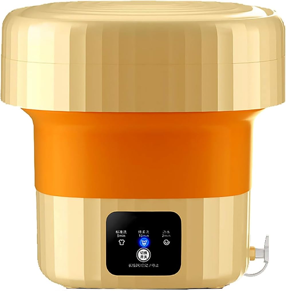 Portable Washing Machine, Volume6L Mini Portable Washer for Outdoors and Home Foldable， Small Portable Laundry Machine,(Yellow)