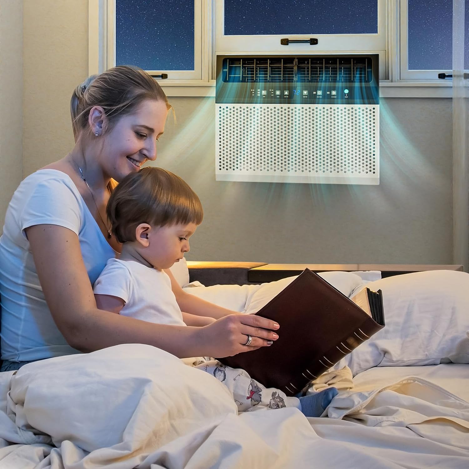 Antarctic Star 12,000 BTU U-Shaped Window Air Conditioners, Air Condtioner Window Unit Cools up to 550 Sq.Ft, Energy-saving Window AC Units, 6 Modes 24H Timer, Easy to Install, White