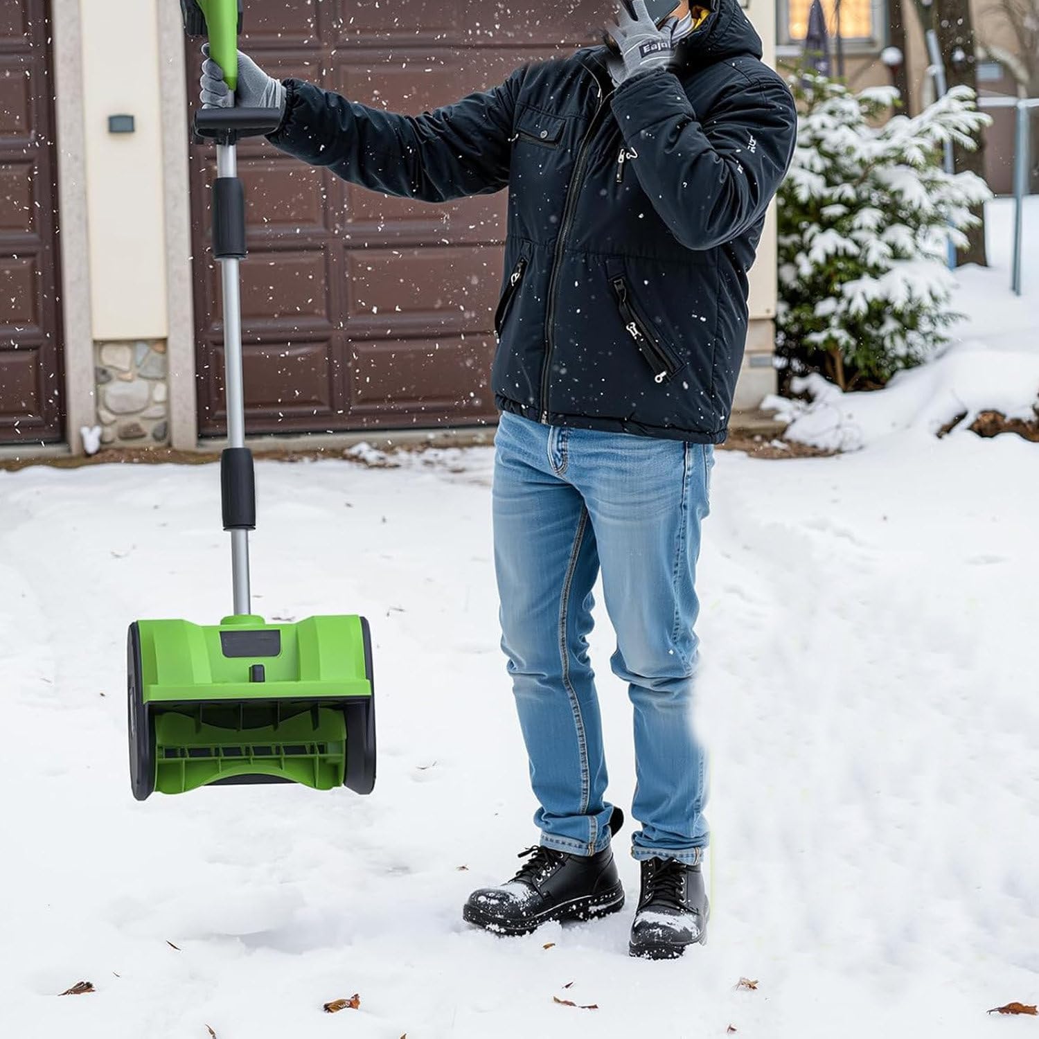 Cordless Snow Shovel, 20V Electric Snow Blower, Smoke-Free Quiet Operation, 300lb/min Removal, Quick Assembly for Steps/Sidewalks/Front Walkway