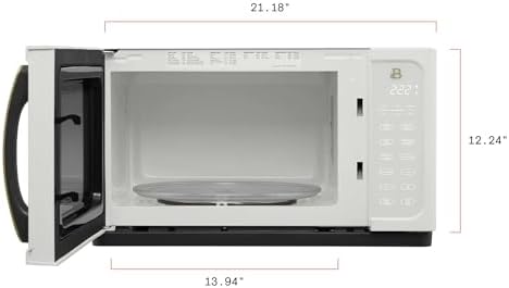 Beautiful 1.1 Cu ft 1000 Watt, Sensor Microwave Oven, White Icing by Drew Barrymore, New