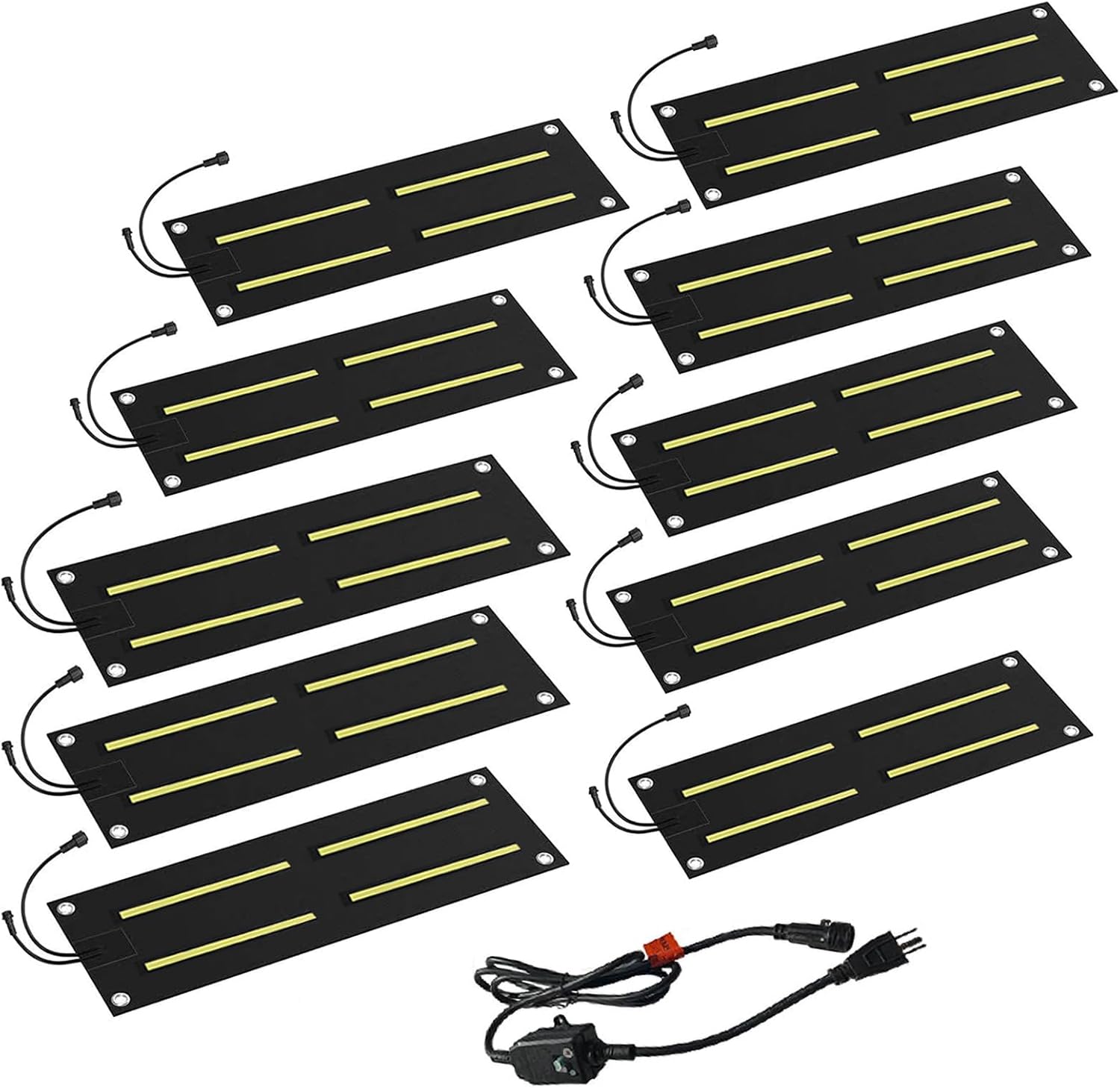 Outdoor Snow Melting Mats for Stairs, Upgraded Non-Slip Rubber Heated Outdoor Mats, Snow Heating Mats, Ice Melts Pads Winter Sidewalks, Steps, Decks Snow Removal,10x30inch(25.4x76.2cm),10Pcs