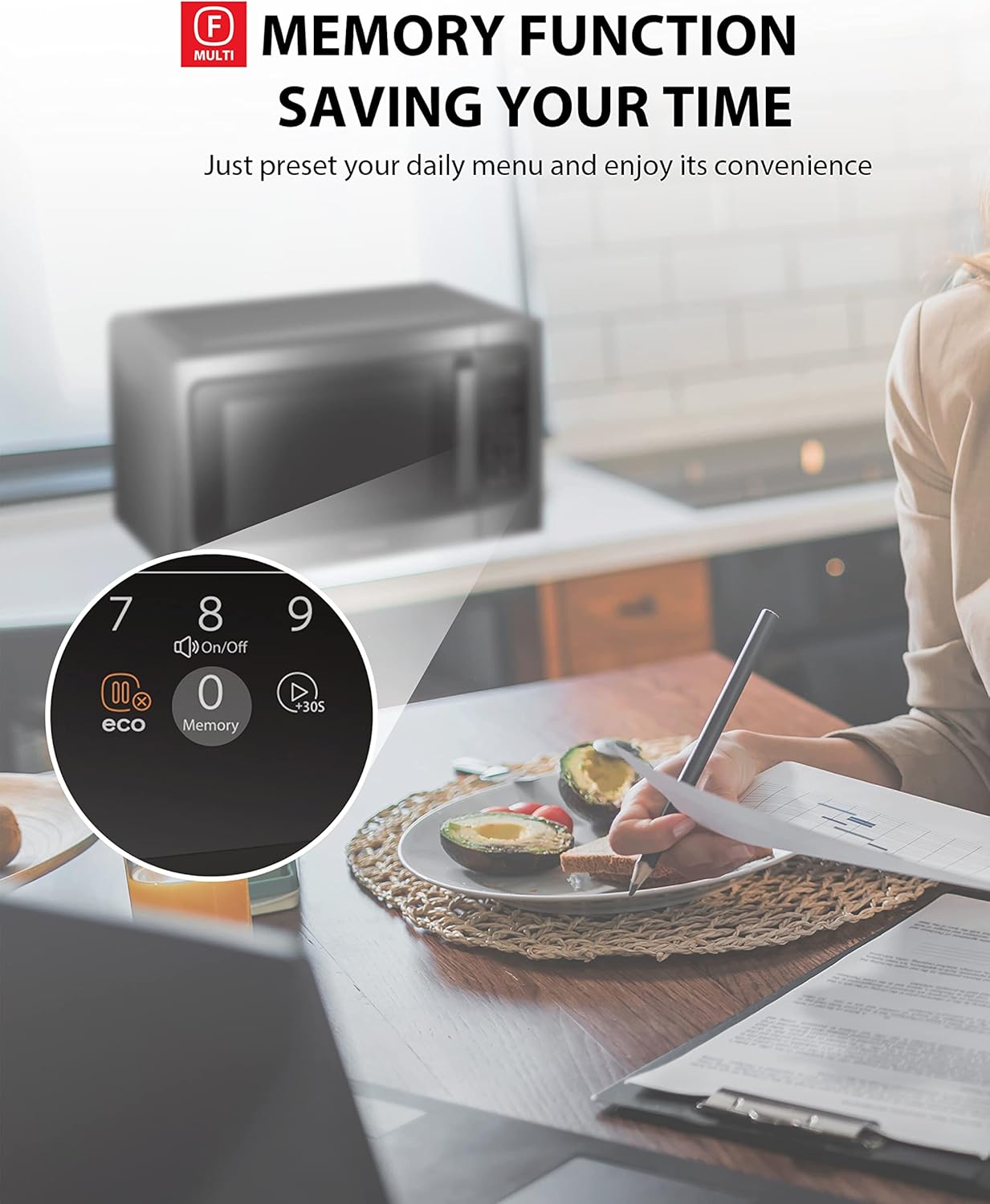 TOSHIBA ML-EM45P(BS) Countertop Microwave Oven with Smart Sensor and 13.6