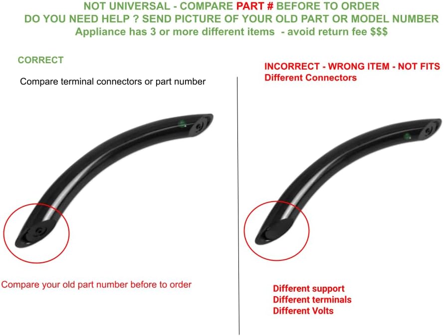 8169738 CKD169738X Compatible with Estate, Inglis, Kitchen Aid, Roper, Whirlpool Microwave Door Handle fits Old Number 8169738