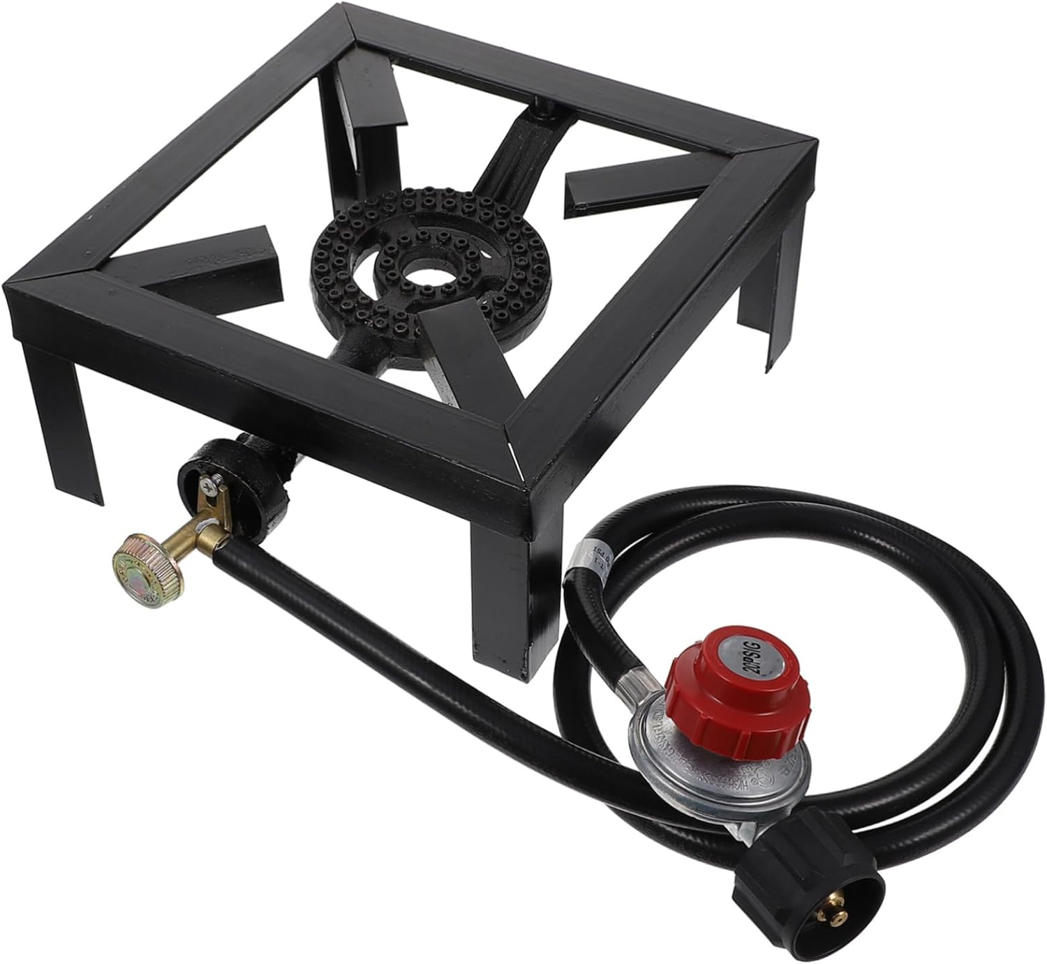 High Power Propane Stove Burner with Hose Regulator Portable Outdoor Gas Cooker for Camping Tailgating and Backyard Cooking