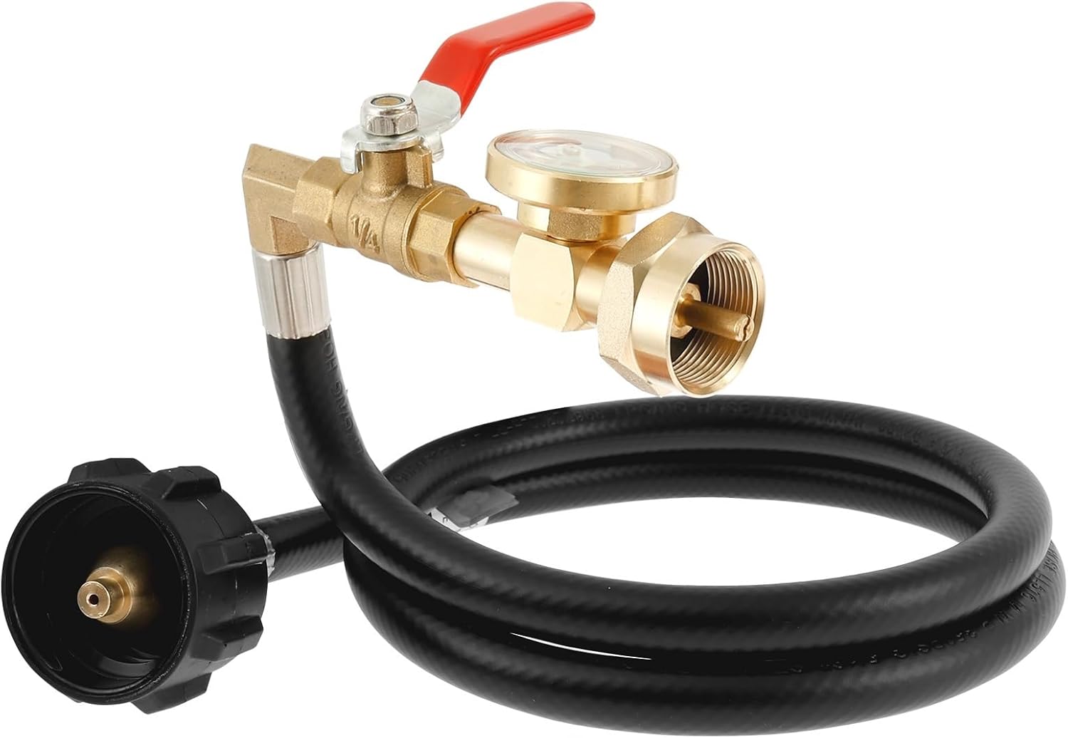Propane Hose Adapter Camping Propane Refill Adapter Hose with Gauge for Gas Grill Connection
