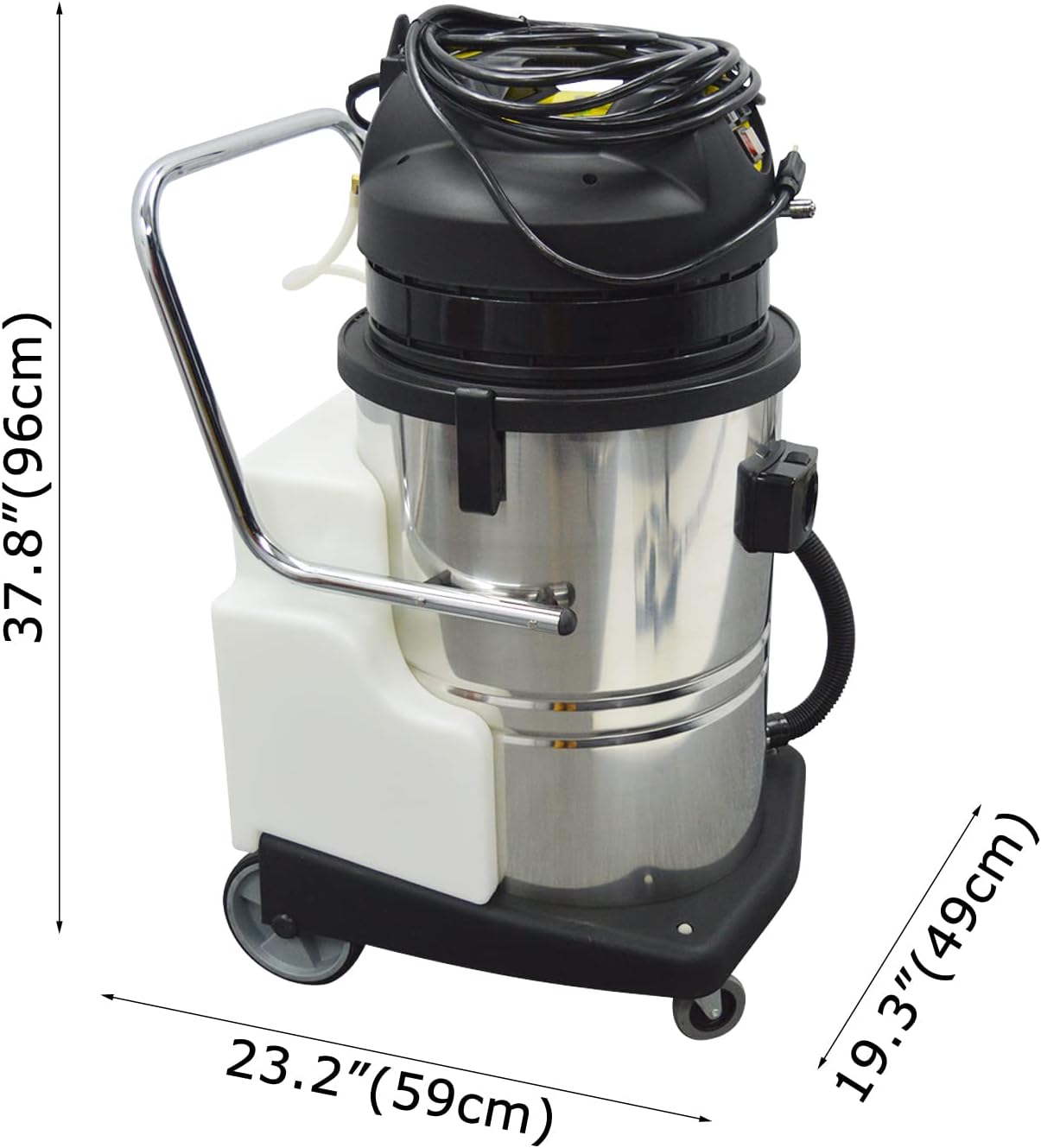 Carpet Extractor Machine 60L 3 in 1 Stainless Steel Hotel Carpet Cleaning Machine 110V 2000W for Corridor, Conference Hall and Restaurant